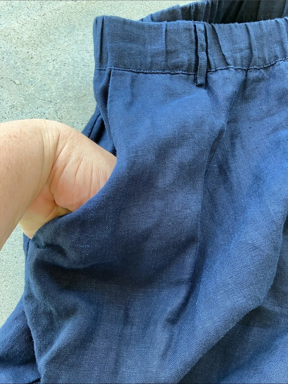 Quince Deep Navy European Linen Pants, XL